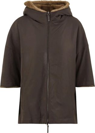 Lou Andr&eacute;a Omkeerbare nepbont parka - Dames - Zomerjassen - Bruin - XS - Nepbont - Jassen
