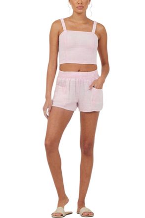 Vintage Havana Gauze Crop Top In Washed Pink