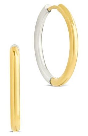 Sterling Forever Two Tone Hoop Earrings in Dual Tone at Nordstrom Rack