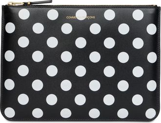 Comme Des Gar&ccedil;ons Portemonnee met Polka Dots - Dames - Portefeuilles - Zwart - ONE Size - Leer - Accessoires