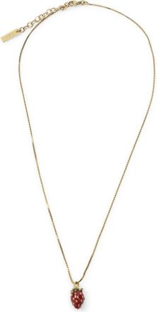 Saint Laurent Necklaces, female, Red, Size: ONE SIZE Strawberry Pendant Necklace