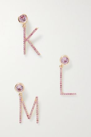 Charms Company Orecchino Singolo In Oro 14 Carati Con Zaffiri Initial