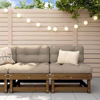 vidaXL Vidaxl - Sof&aacute;s Centrales Con Cojines 2 Uds Madera De Pino Marr&oacute;n Miel