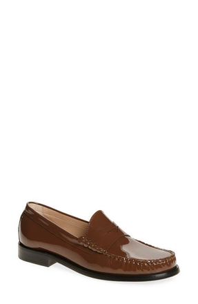 Stuart Weitzman Lottie Penny Loafer in Walnut Patent at Nordstrom, Size 10.5