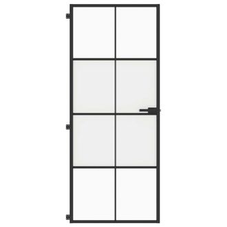 Berkfield Home Interior Door Slim Black 83x201.5 cm Tempered Glass & Aluminium