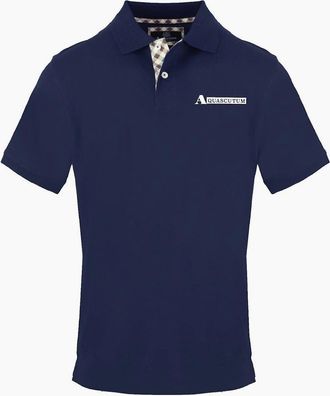 Aquascutum Mens Collared Neck Short Sleeve Polo Shirt - Navy - Size: 2X large