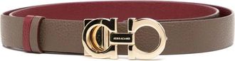 Ferragamo Brown Reversible Leather Gancini Belt - Womens - Calf Leather