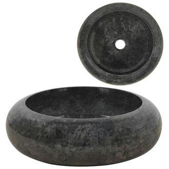 Berkfield Home Sink 40x12 cm Marble Black