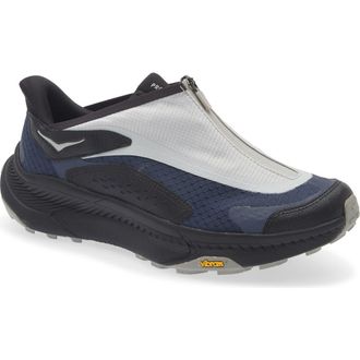 Hoka One One Project Transport Zip Sneaker in Black /Varsity Navy at Nordstrom, Size 10.5