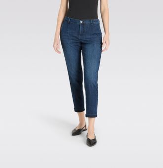 MAC Broeken Slim-fit-Jeans MAC CHINO turn up, Damen, Gr. 36, N-Gr, schwarz basic wash, Denim/Jeans, Obermaterial: 98% Baumwolle, 2% Elasthan, unifarben, slim fit 