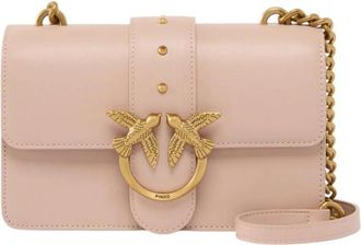 Pinko Schoudertas met Knoopsluiting - Dames - Schoudertassen - Roze - ONE Size - Polyester - Tassen