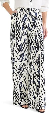 Nic+Zoe Petite 31 Indigo Crosshatch Linen Wide Leg Pants Womens Clothing Indigo : 12P, Linen/Rayon