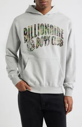 Billionaire Boys Club Camo Logo Graphic Hoodie in Heather Grey at Nordstrom Rack, Size Xx-Large