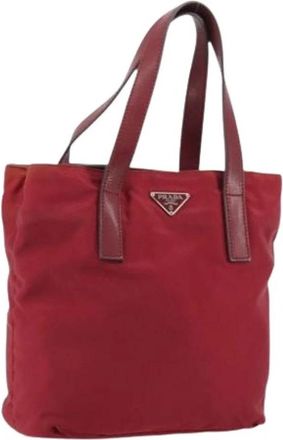 Prada Pre-owned Vintage Handtas - Dames - Vintage Shopper - Rood - ONE Size - Nylon - Vintage
