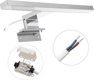No Brand L&aacute;mpara Led De Espejo De Ba&ntilde;o De 30 Cm, Color Blanco Neutro (230 V, 5 W, 550 L&uacute;menes, Ip44), Con Pinza De Montaje En Superficie Para Maquillaje Y Toca