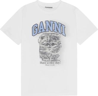 Ganni T-shirt in cotone biologico - Bianco