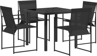 vidaXL Conjunto De Comedor De Jard&iacute;n 5 Uds. Negro Textileno Y Acero Vidaxl