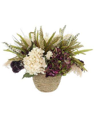 Creative Displays Inc. Fall Arrangement With Hydrangeas, Sedum & Wheat