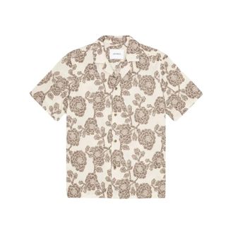 Les Deux Lesley Flower Jacquard Ss Shirt - Heren - Korte mouwen Overhemden - Veelkleurig - L - Katoen - Overhemden