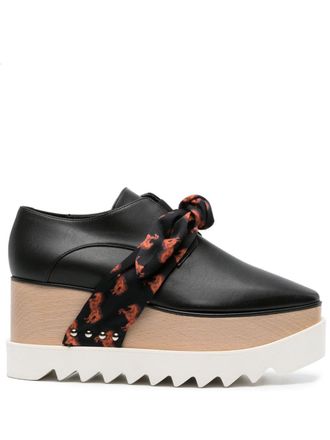 Stella McCartney Elyse platform Derby shoes - women - Fabric/Polyurethane/Polyurethane/Rubber - 34 - Black