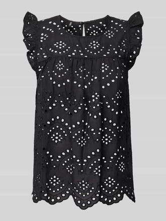 Pieces Loose Fit Blusentop aus reiner Baumwolle Modell VILDE in Black, Gr&ouml;&szlig;e XS