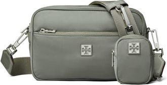 Tory Burch Virgina Nylon Shoulder Bag in Shale Rock at Nordstrom