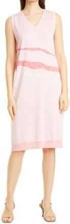 Misook Landscape Knit Dress in Pink Clay/Sugar Coral/White at Nordstrom Rack, Size Small