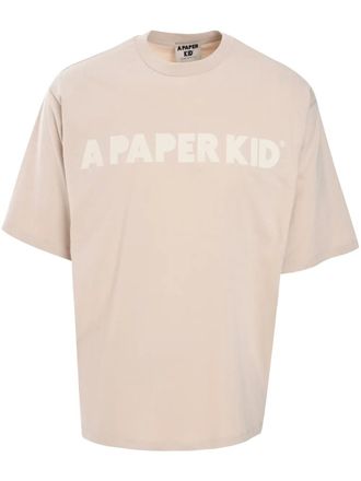 A Paper Kid logo-print T-shirt - unisex - Cotton - S - Neutrals