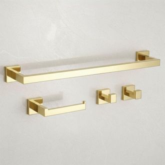 Rea Juego De Colgadores De Ba&ntilde;o Rea Rio Gold 4 Pieces