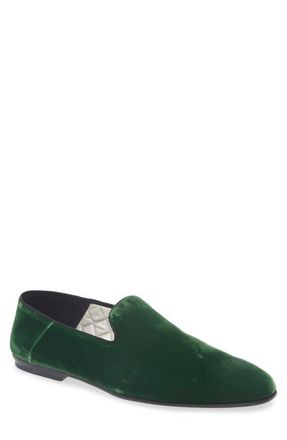 Tom Ford Velvet Smoking Slipper in Emerald at Nordstrom, Size 11.5Us