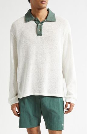 Palmes Knit Cotton Rugby Polo in Off-White at Nordstrom, Size X-Large