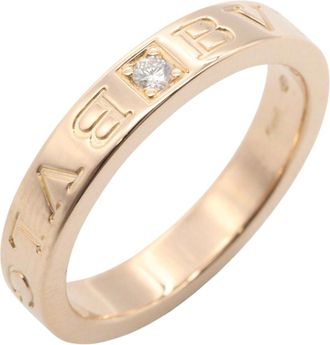 Bulgari Gold Clear Pink Gold (18K) Band Ring (Pre-Owned)