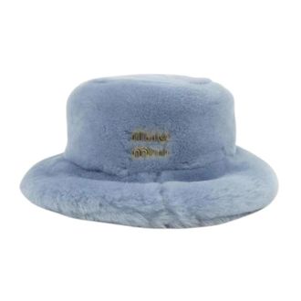 Miu Miu Pre-owned Hat - Dames - Pre-owned - Blauw - Maat: ONE Size Katoen