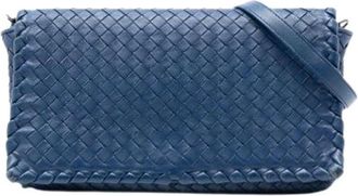 Bottega Veneta Pre-owned Borsa a tracolla in nappa intrecciata - - Pre-owned - Donna - Blu - ONE SIZE