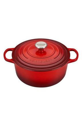 LE CREUSET Signature 5.5-Quart Round Enamel Cast Iron French/Dutch Oven in Cerise at Nordstrom
