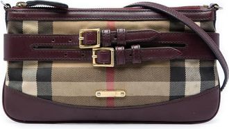 Burberry Pre-owned Burberry House Check Canvas Bridle Peyton Crossbody Ladies XPJT27J1IW2WEBAB