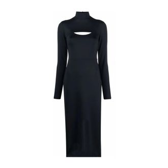 AMBUSH Midi Dresses, female, Black, Size: S Cut Out Dress