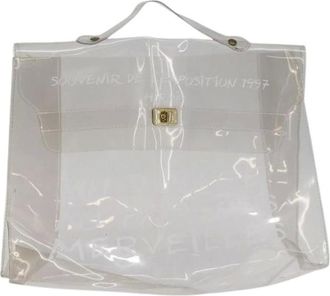 Herm&egrave;s Pre-owned Handbags, female, White, Size: ONE SIZE Pre-owned Vintage Vinyl Hand Bag