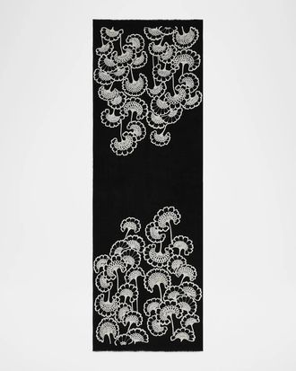 Janavi India Velour Bloom Merino Wool Scarf