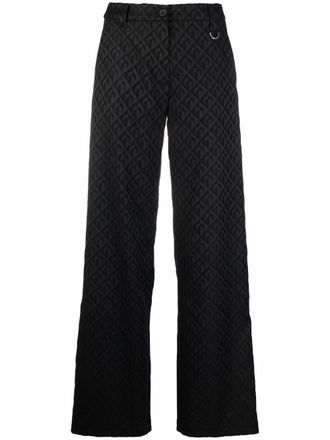 Marine Serre moon-print tailored trousers - Black