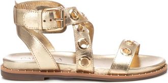 Xti Womens Gladiator Sandal With Eyelet Detail In Gold