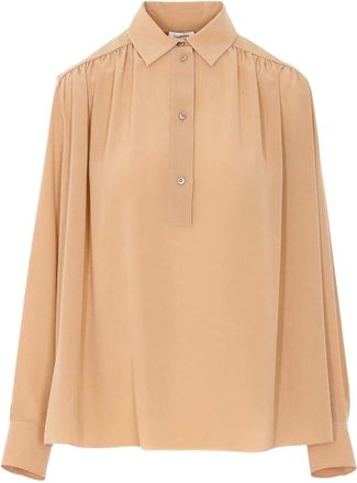 Saint Laurent Camisa Nude Clair - Blouses & Shirts - Mujer - Beige - M