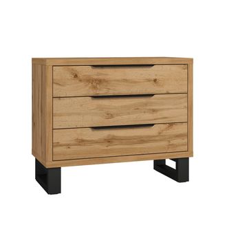 Petits Meubles C&oacute;moda de 3 cajones y negro tablero aglomerado laminado madera