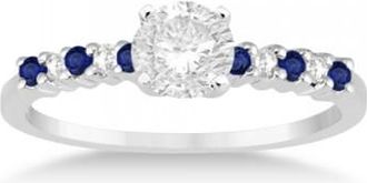 Allurez Petite Diamond & Sapphire Engagement Ring 14k White Gold (0.15ct)