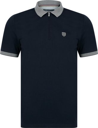 Kensington Eastside Mens Yerwood Cotton Jersey Polo Shirt with Zip Fasten Collar