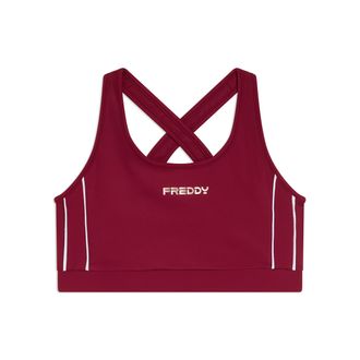Freddy Top medio supporto in jersey tecnico con spalline incrociate