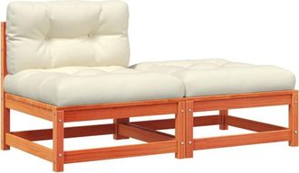 vidaXL Sof&aacute; De Jard&iacute;n Sin Reposabrazos Con Cojines Y Reposapi&eacute;s Vidaxl