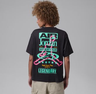 Nike Jordan Womens Jordan Flight Girlfriend T-Shirt in Black | IF0830-045