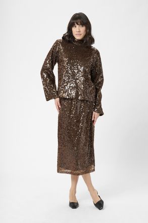 Kaffe Blouse met lange mouwen KAziggy Blouse met lange mouwen Regular fit dark brown