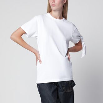 J.W.Anderson T-shirt con maniche annodate in cotone bianca
